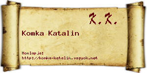 Komka Katalin névjegykártya